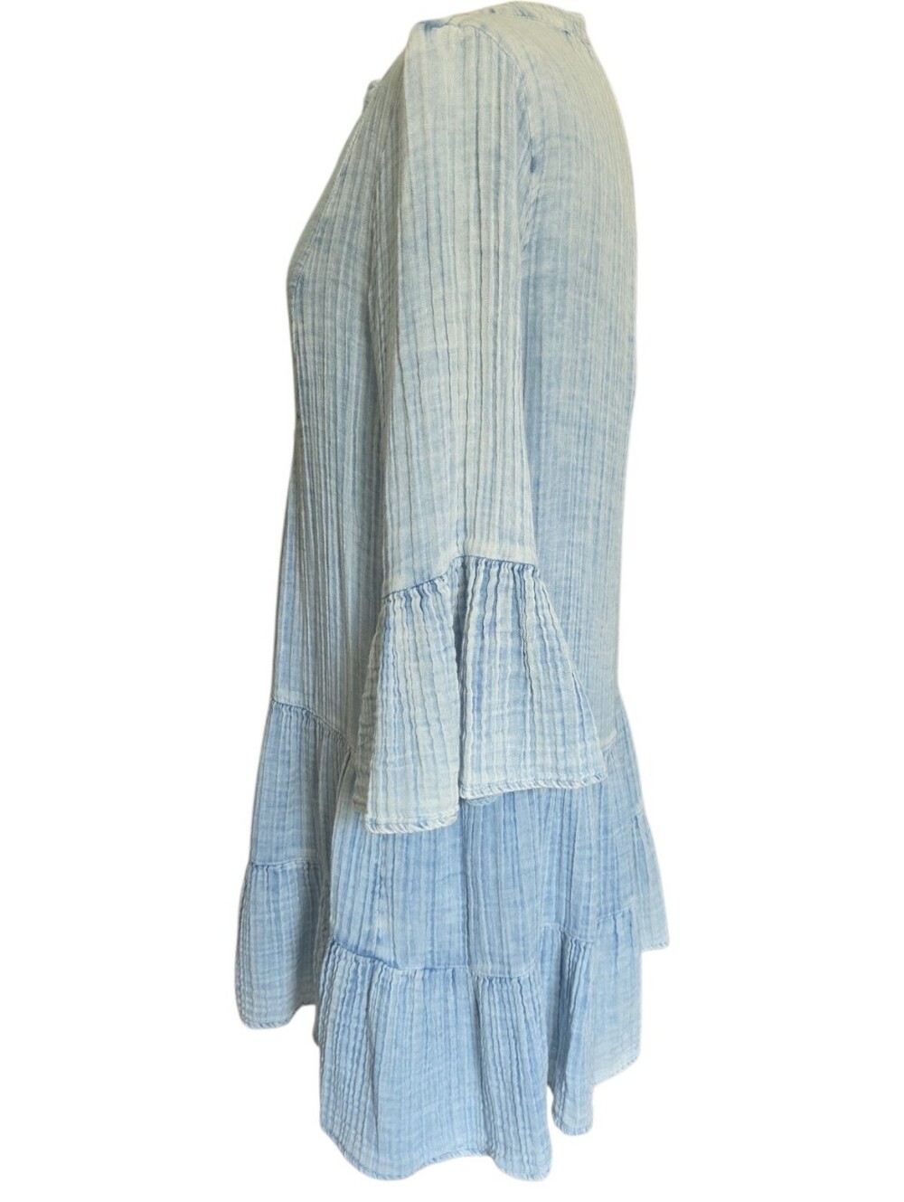 Faherty Kasey Dream Gauze Tiered Organic Cotton Minidress - M - Picture 8 of 9